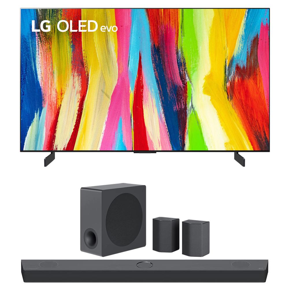LG OLED42C2PUA 42" HDR 4K Smart OLED TV 2022 w/ LG S95QR High Res Audio Sound Bar