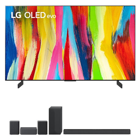 LG OLED42C2PUA 42" HDR 4K Smart OLED TV 2022 + LG S65Q Soundbar + Rear Speaker Kit
